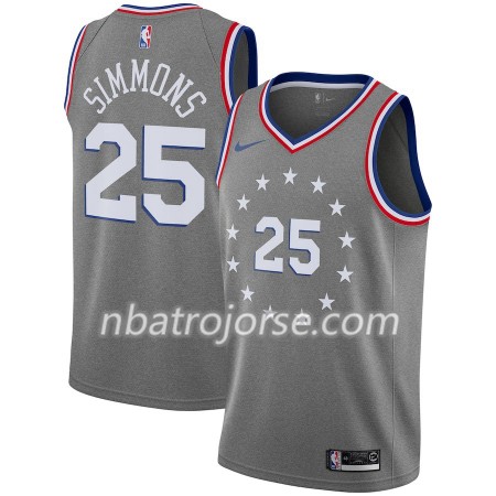 Män Philadelphia 76ers Tröja Ben Simmons 25 2018-19 Nike City Edition Grå Swingman